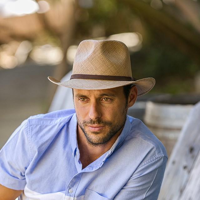 Austral Brown Straw Panama Hat - The Dylan With Leather Band