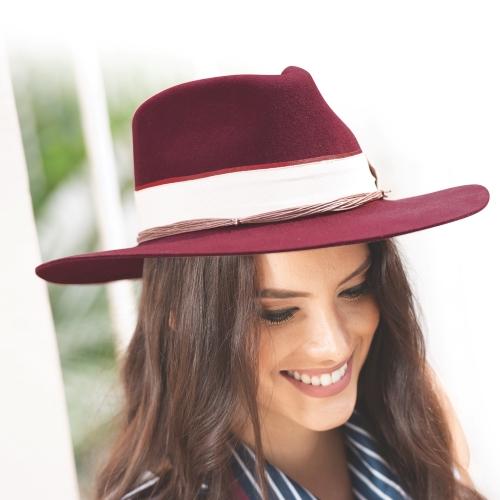 Brittoli Wool Felt Hat - Carte Blanche in Wine