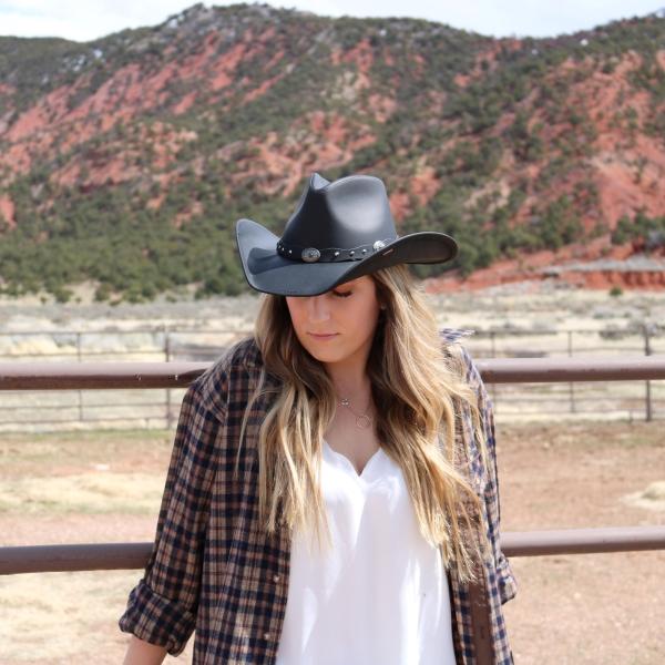 Stetson Leather Western Hat - Roxbury Black Distressed Leather