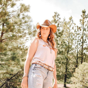 Stetson Leather Western Hat - Roxbury in Rust