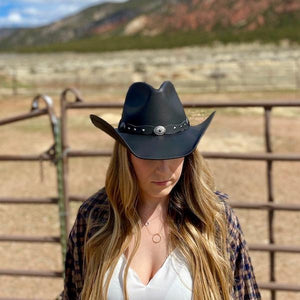 Stetson Leather Western Hat - Roxbury Black Distressed Leather