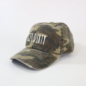 David and Young Camouflage Distressed Baseball Cap - GET DIRTY