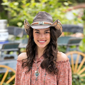 Stampede Brown Western Hat - The Lasso with Braided Leather