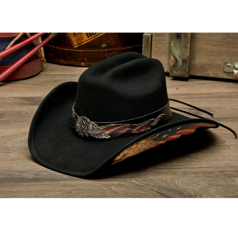 Stampede Western Felt 100X Wool Hat - American Bald Eagle USA