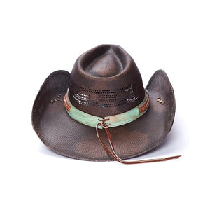 Stampede Brown Western Hat - The Lasso with Braided Leather