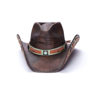 Stampede Brown Western Hat - The Lasso with Braided Leather