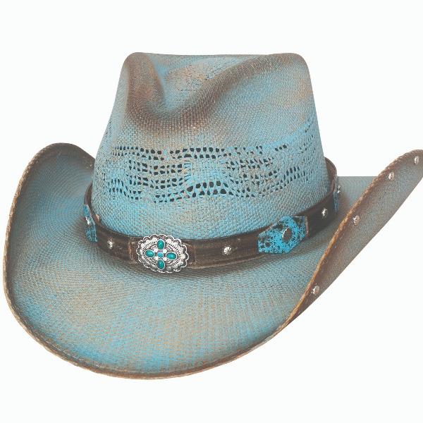 Kids Bullhide Turquoise Straw Western Hat - Sunwest