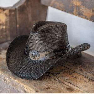 Stampede Men's Black Western Straw Hat - The Sheriff