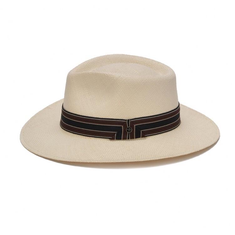 Austral White Panama Hat - The Irving with Brown and Navy Band