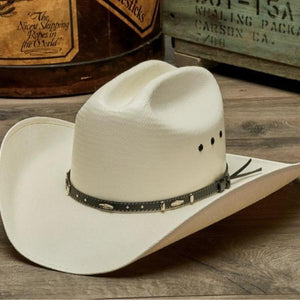 Stampede Western Shantung 50X White Straw Hat- The Hank