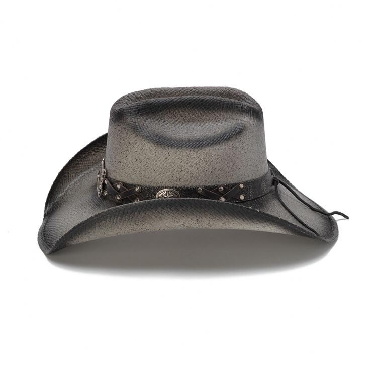 Stampede Men's Straw Cowboy Hat - The Lonestar Black Stain