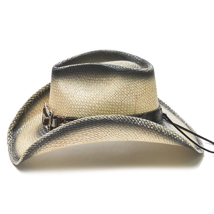 Stampede Western Straw Cowboy Hat - The Black and White Classic