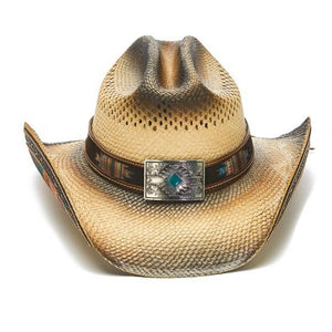 Stampede Women's Western Hats - The Ganado with Colorful native Print Brim